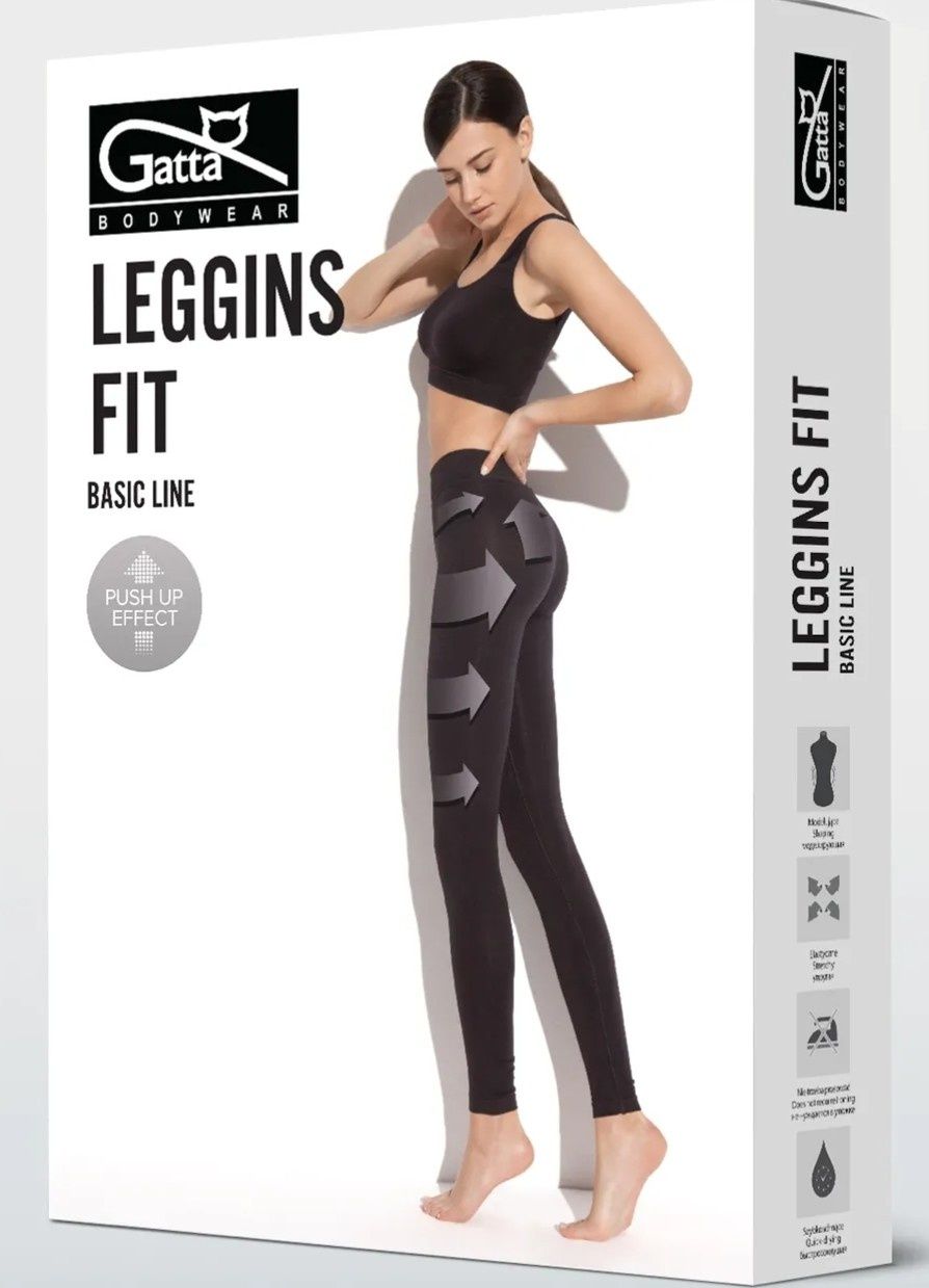 Czarne Modelujące sylwetkę legginsy fit Black S Gatta