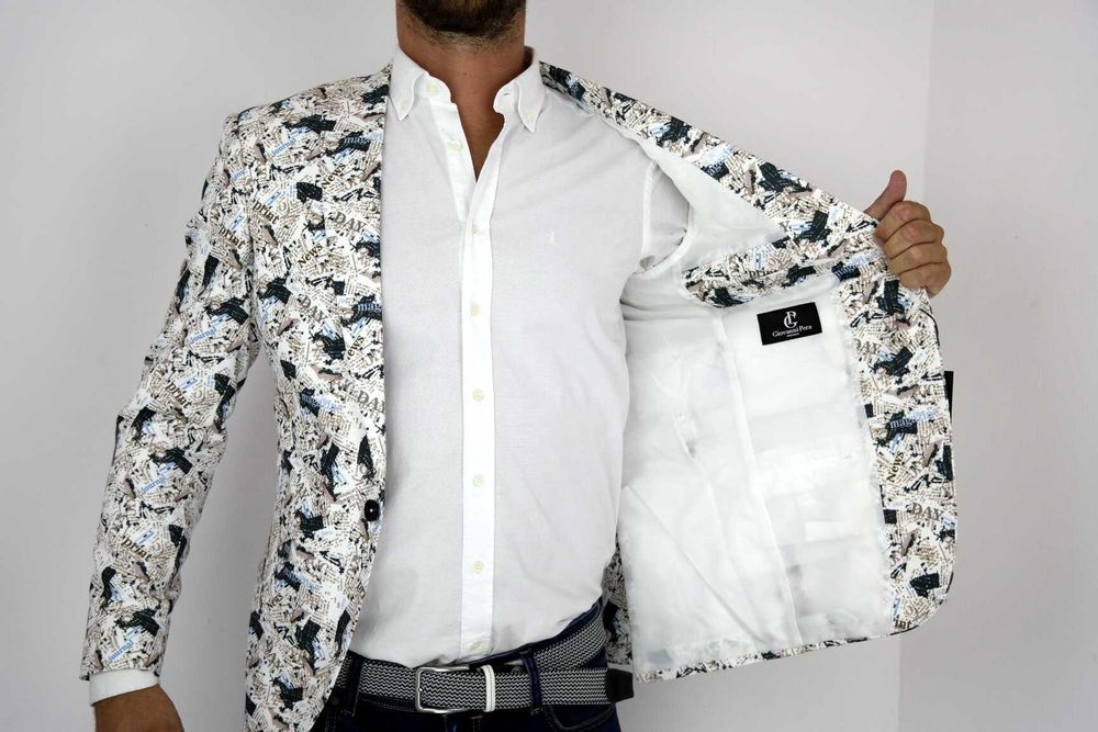 GIOVANNI PERA Marynarka męska D202 napisy książka GAZETA 48 S