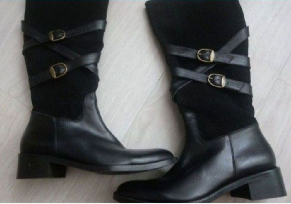 Нові Італійські шкіряні демісезонні чобітки (деми сапоги)