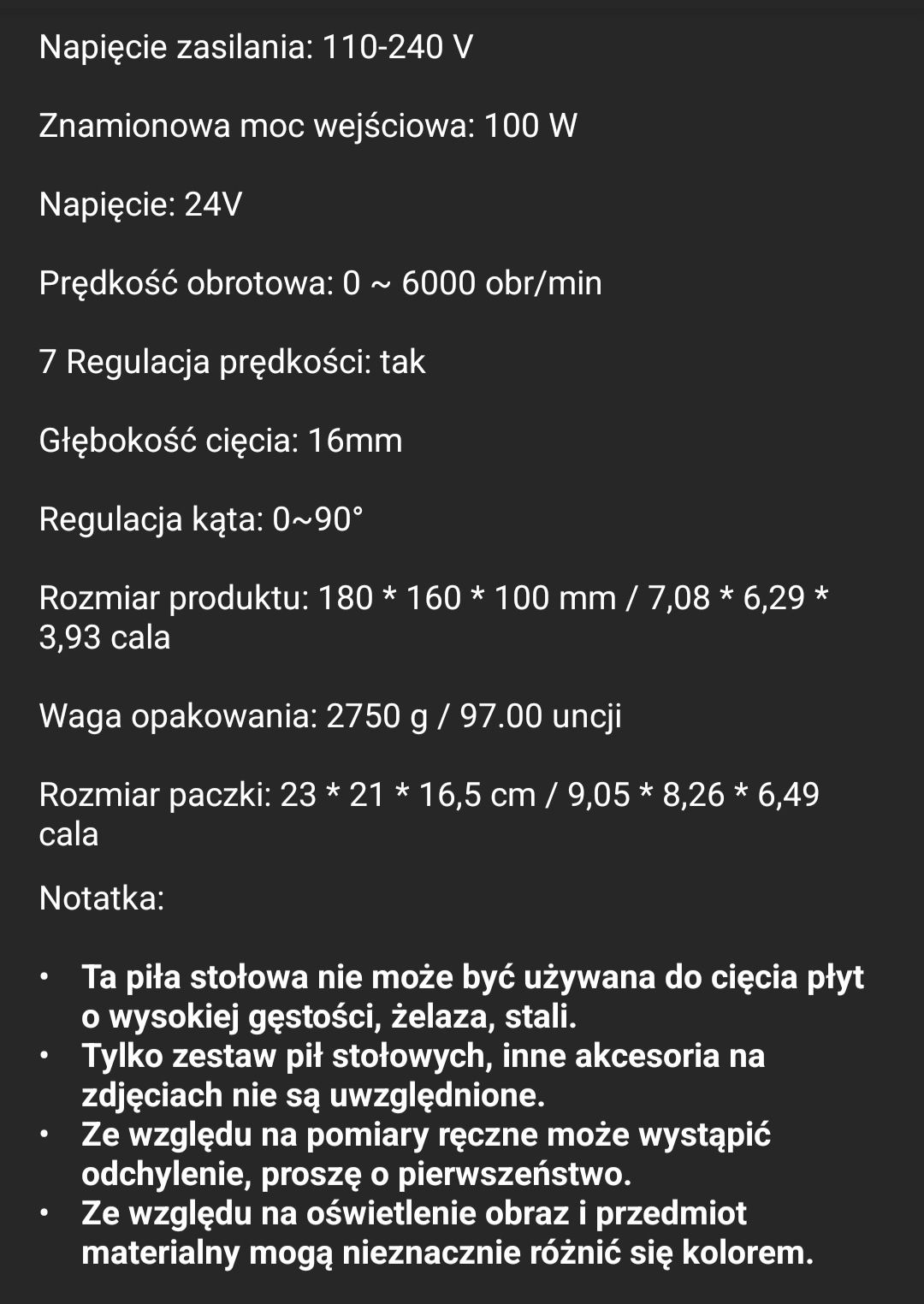Mini elektryczna pilarka stołowa