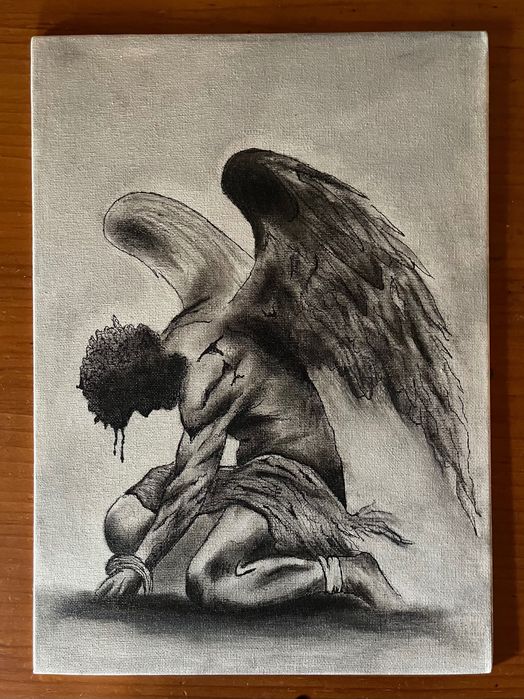Quadro feito à mão - Anjo