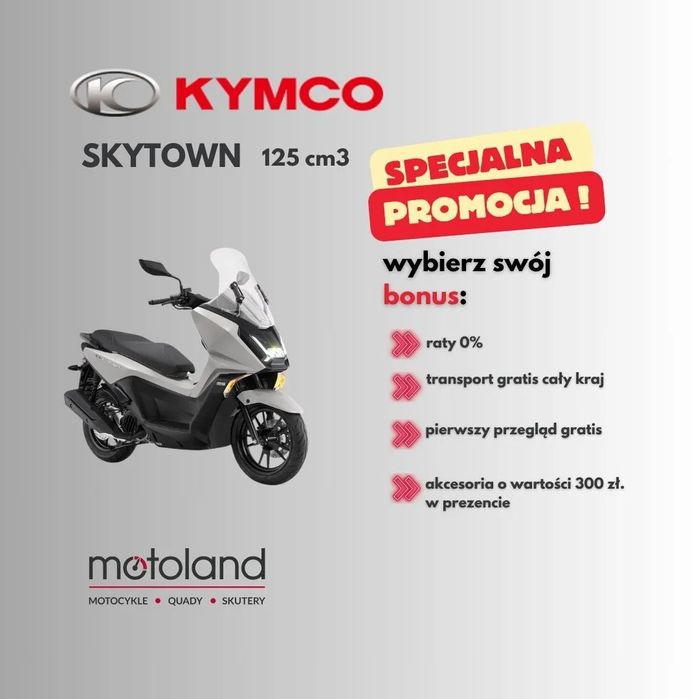 Kymco Skytown Kymco Skytown 125 LED Kufer EFI Euro5 – idealny do miasta. RATY! FV23%