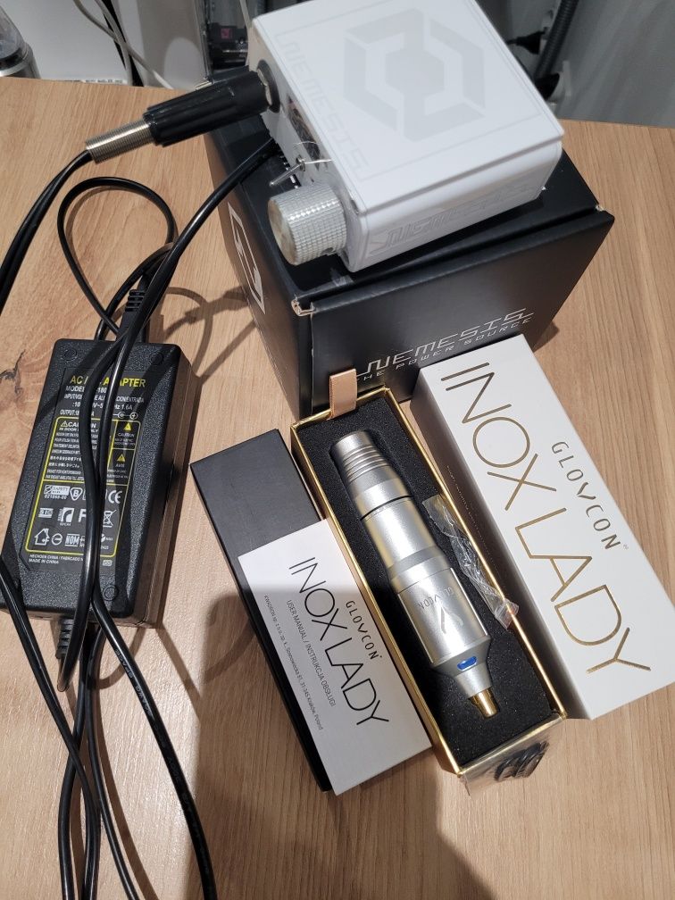 Inox Lady+ zasilacz Nemesis maszynka do makijażu mpu