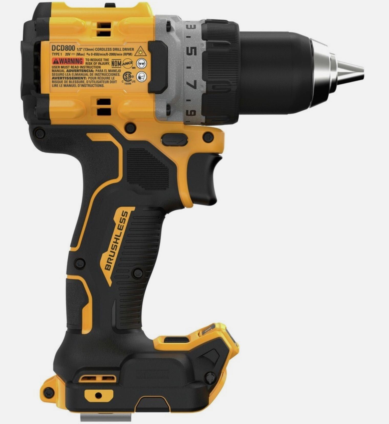 Акумуляторний безщітковий шуруповерт DEWALT DCD800B 20V MAX