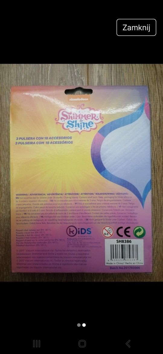 Bransoletki Shimmer & Shine 
NOWE