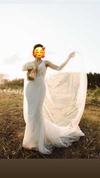 Свадебное платье Ostin, рыбка с V-образным вырезом