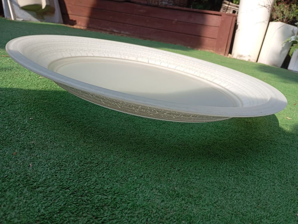 Wielka szklana patera, talerz 50cm na owoce, suszone kwiaty...