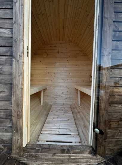 Zestaw. Sauna ogrodowa WOLA BECZKA 180 cm do samodzielnego montażu