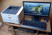 Komputer stacjonarny Lenovo ThinkCentre drukarka Oki B432 nowy monitor