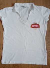 Stella Artois Biały t-shirt damska koszulka r. M piwo lager vintage
