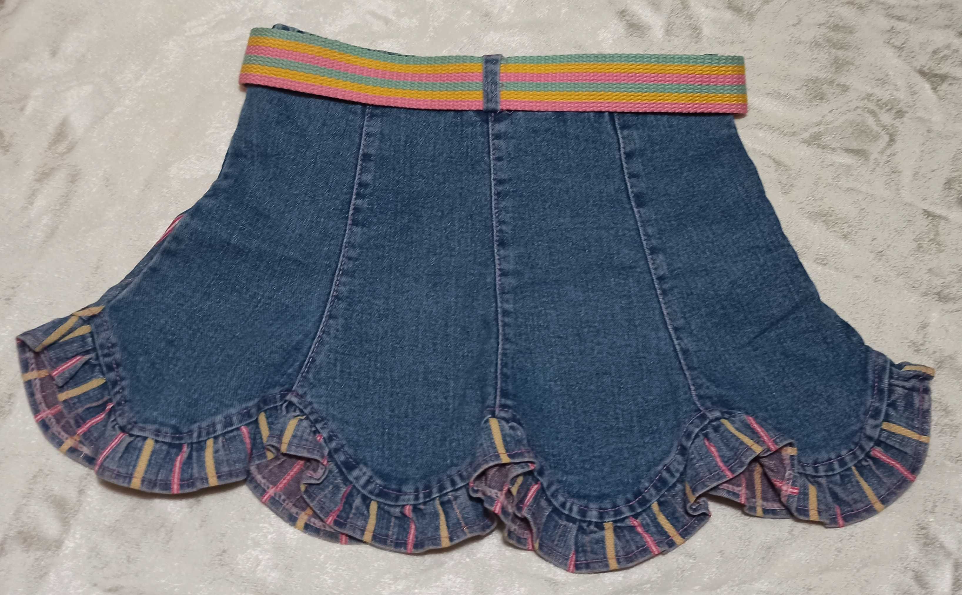 Spódniczka dla dziewczynki jeans z paskiem