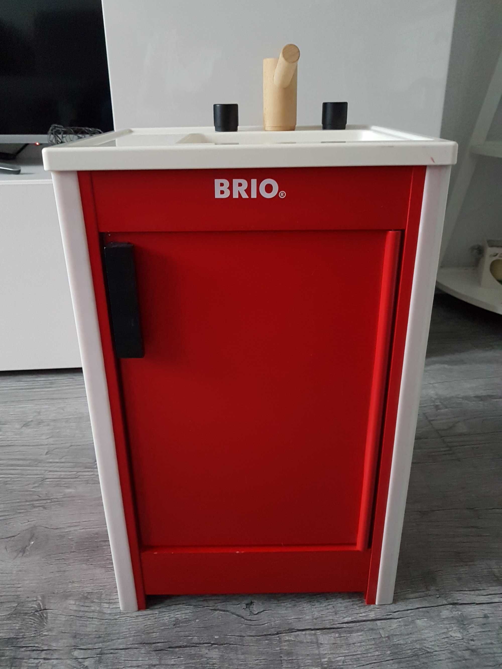 BRIO czerwony drewniany zlewozmywak zlew szafka kuchnia