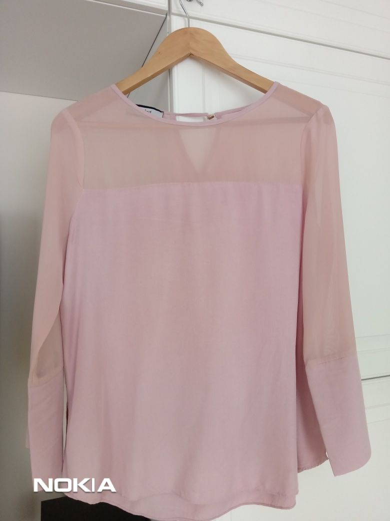 Różowa elegancka bluzka z wiskozy r.38