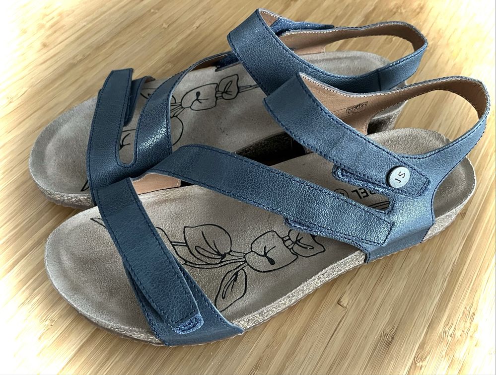 NOWE Josef Seibel Tonga - skórzane sandały 41 - 26 cm niebieski