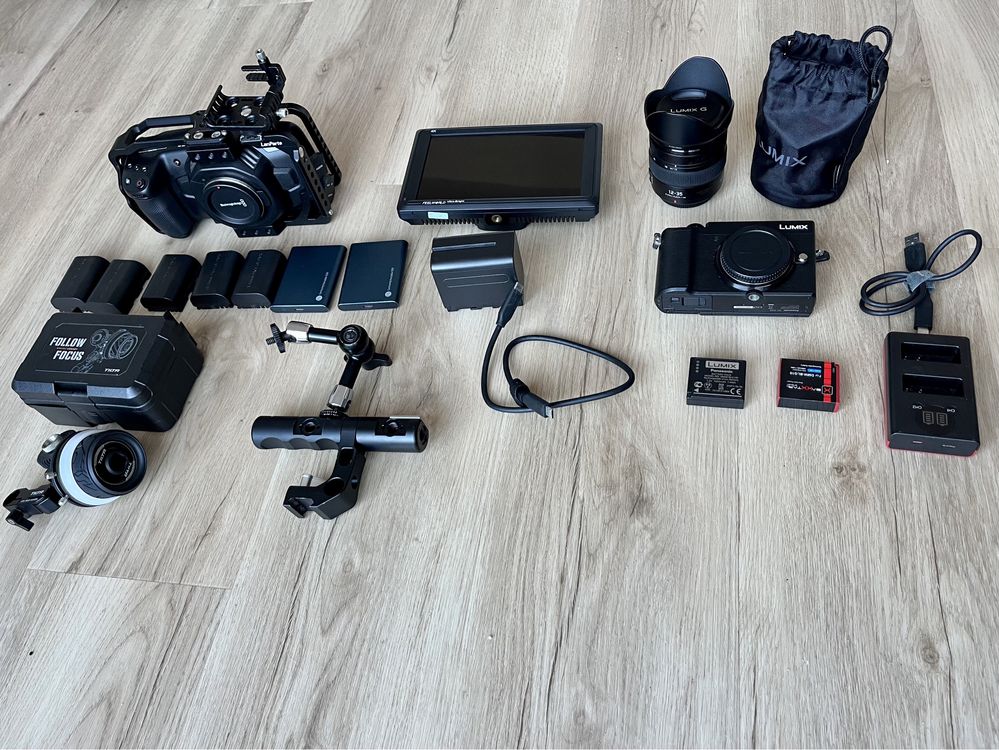 BMPCC4k + Lumix DC GX9 + Acessórios