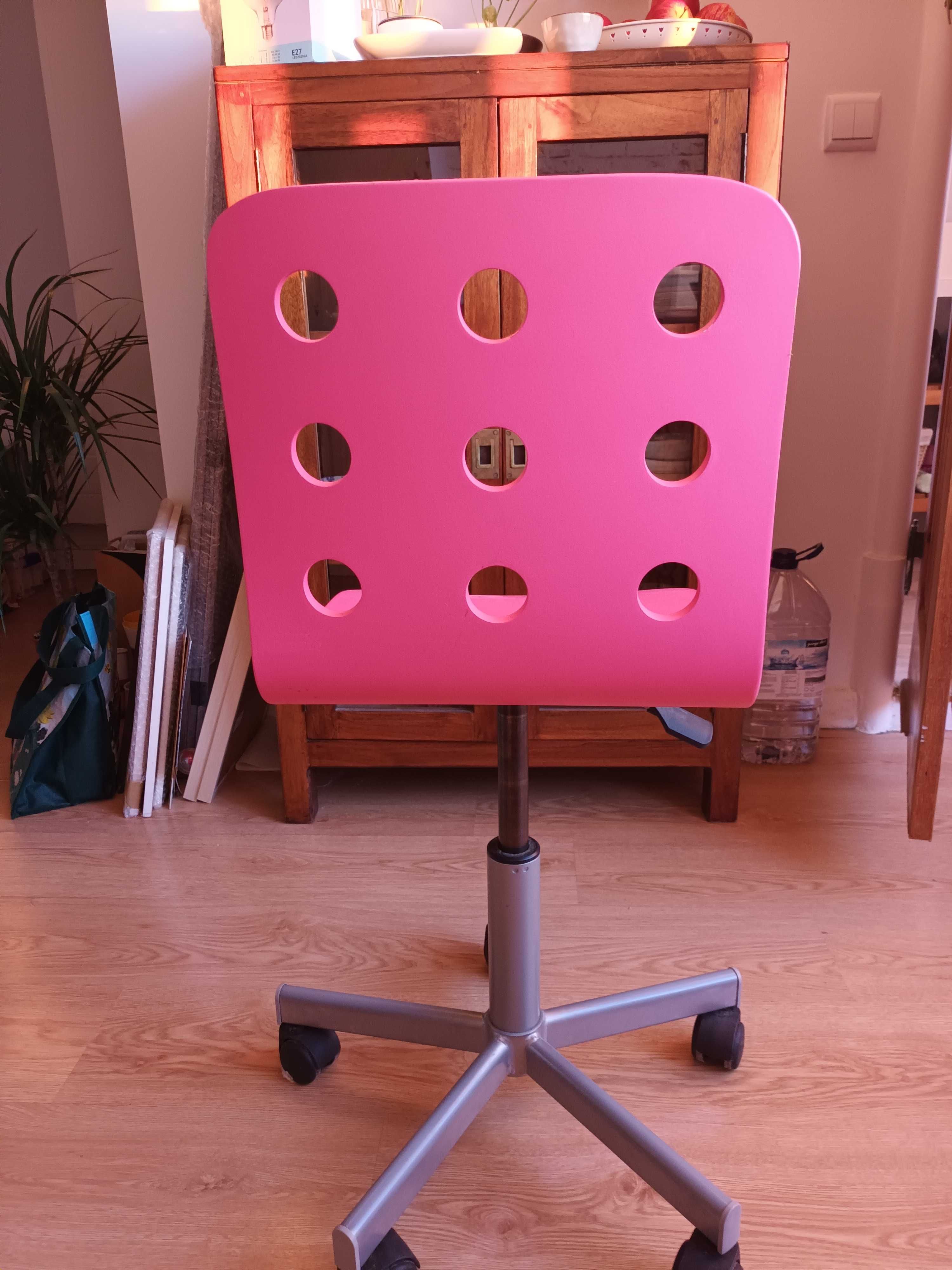 Cadeira rosa escritório criança ajustável Ikea