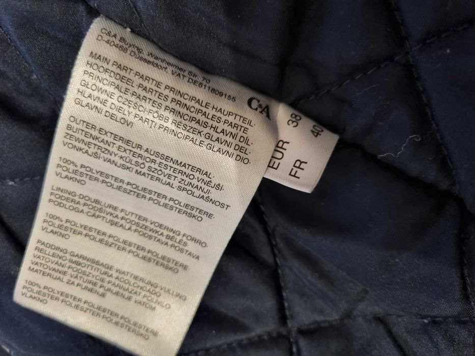 Granatowa zimowa kurtka z kapturem