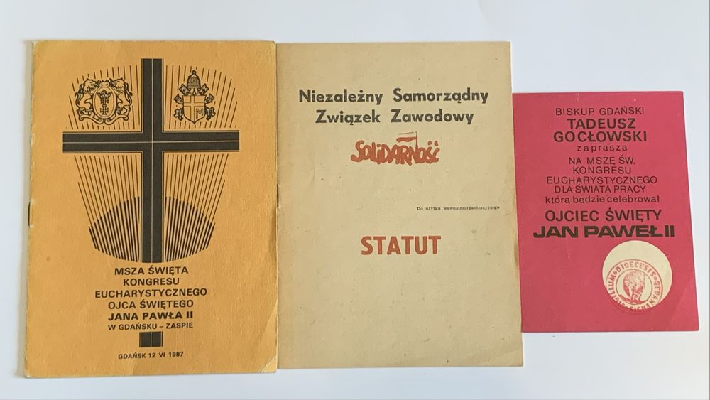 Msza święta Gdańsk Jan Paweł II + Statut Solidarność