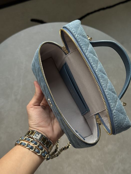 Сумка Chanel CC Top Handle Long Vanity Denim/Gold