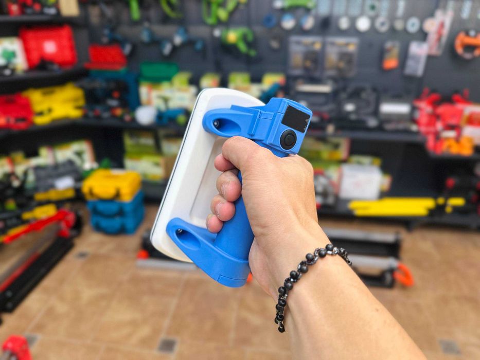 Міні Присоска на 100 кг, М'яка біла гума, Автопідкачка, Дисплей + Кейс