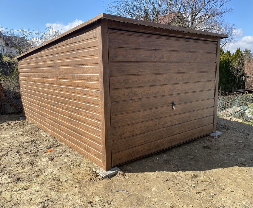 Garaż blaszany drewnopodobny 3x5 3x5 - garaże na wymiar PRODUCENT