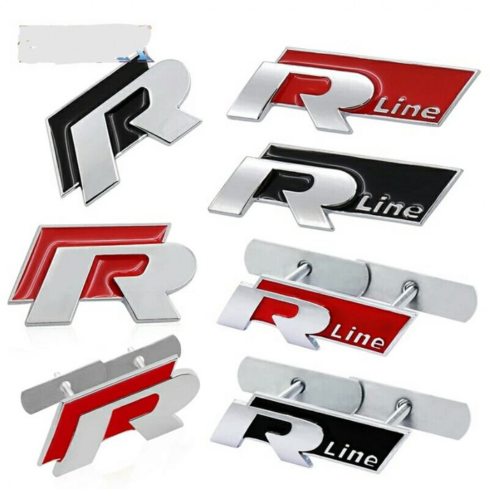 Emblemas simbolo vw Rline mala, r line laterais e grelha