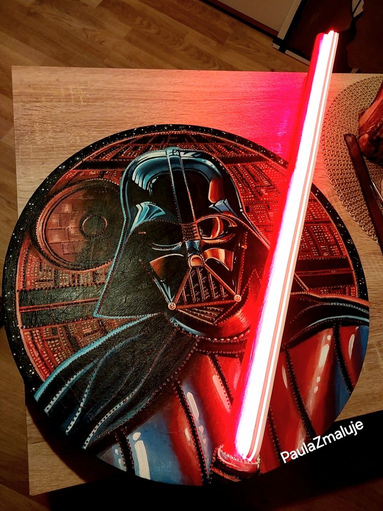 Darth Vader, Obraz , Lampa , Neon ,Miecz