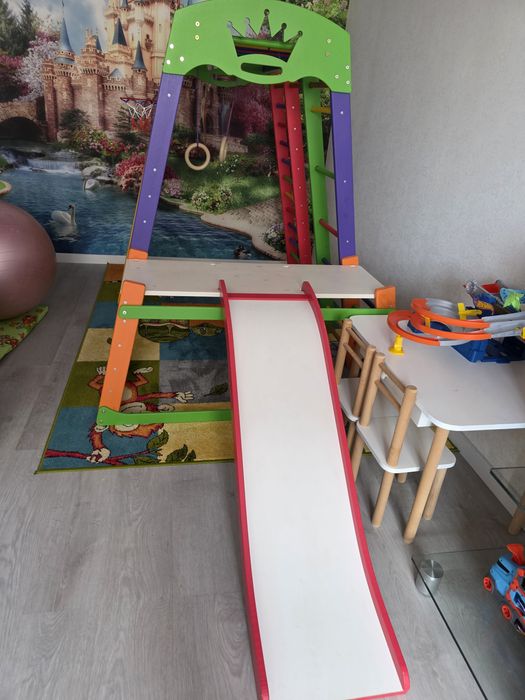 Спортивний комплекс для дому SportBaby Акварелька Plus 1-1 стіл-прибуд