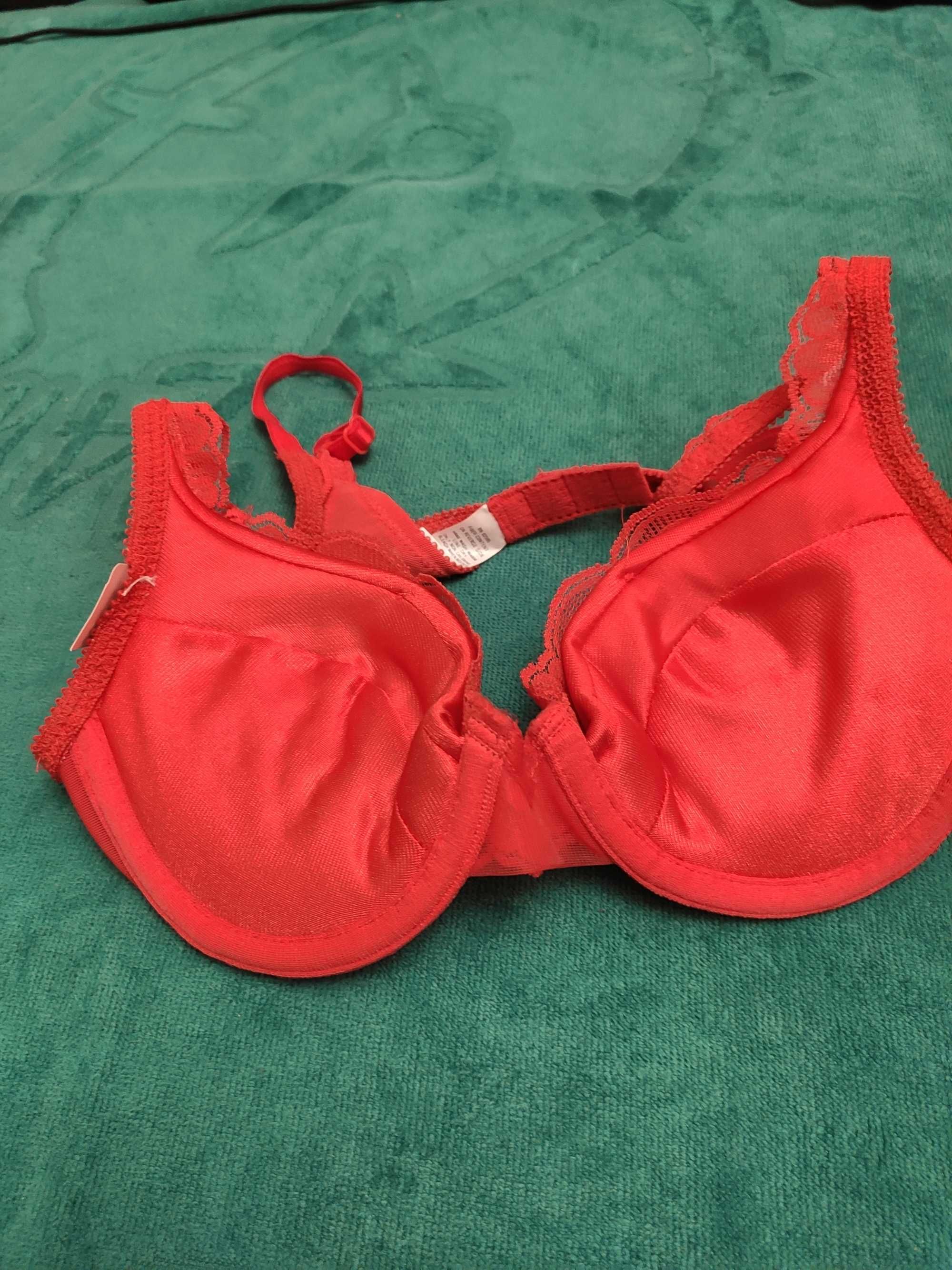 Biustonosz push-up 70A powiększający czerwony