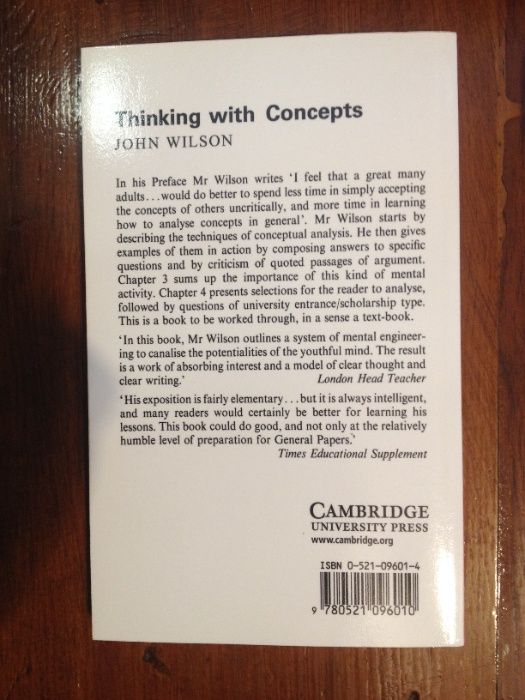 John Wilson - Thinking with Concepts