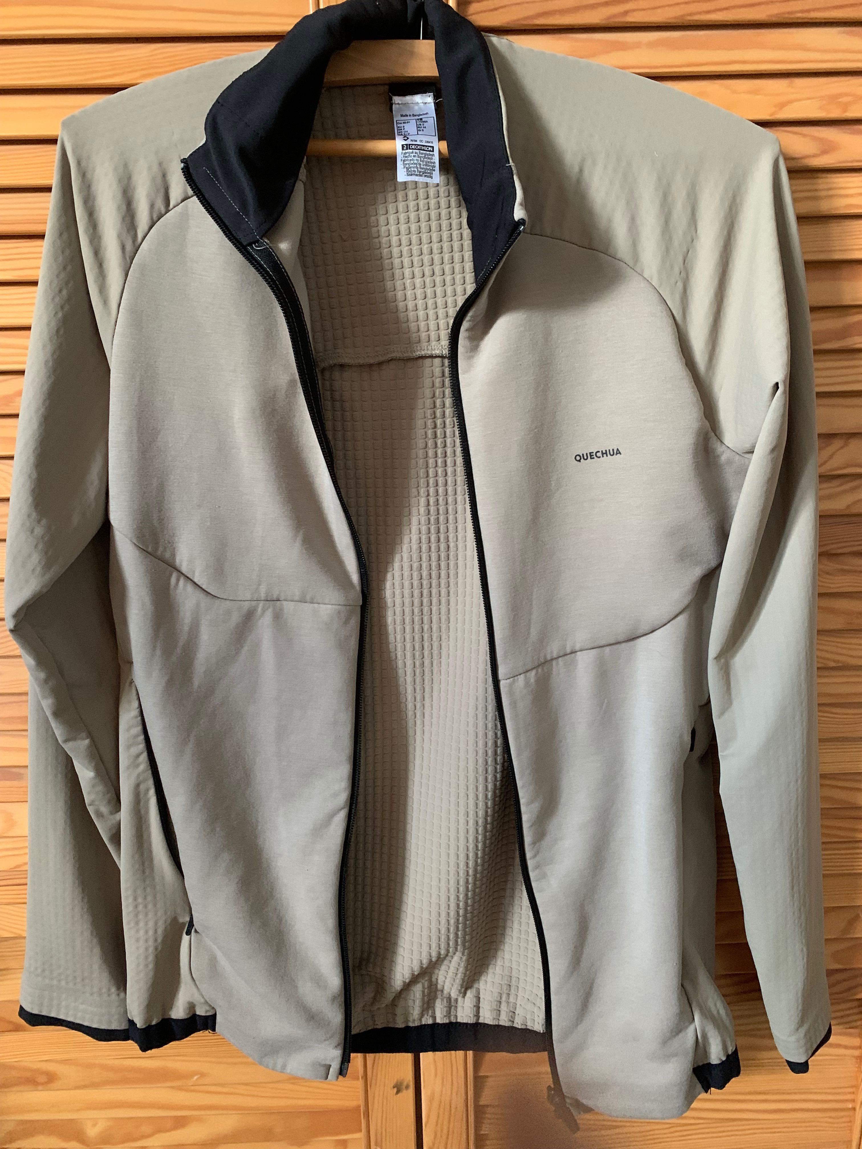 Beżowa rozpinana bluza sportowa na zamek Quechua unisex