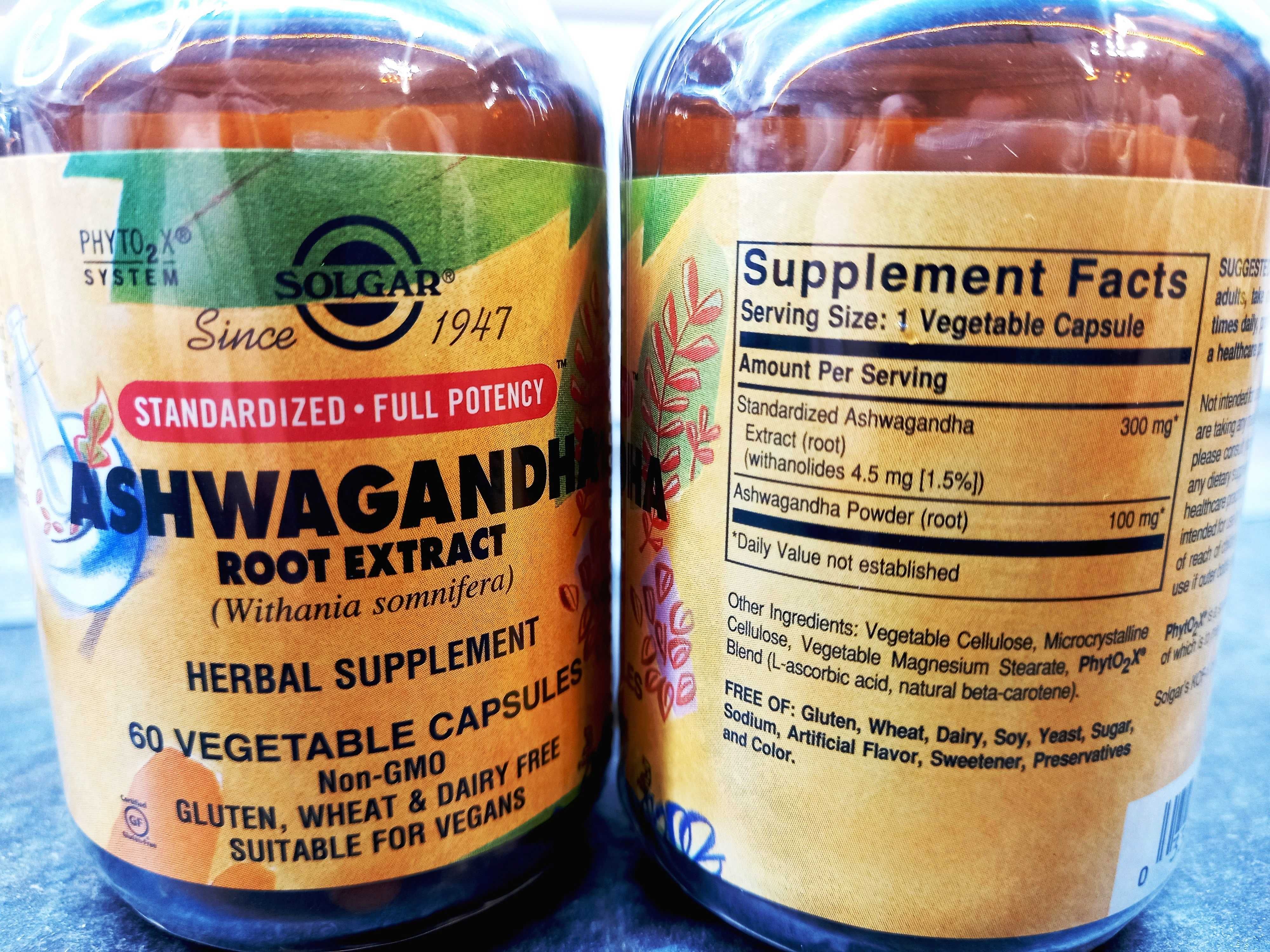 Solgar, Ashwagandha Root Extract (60 капс.), ашваганда