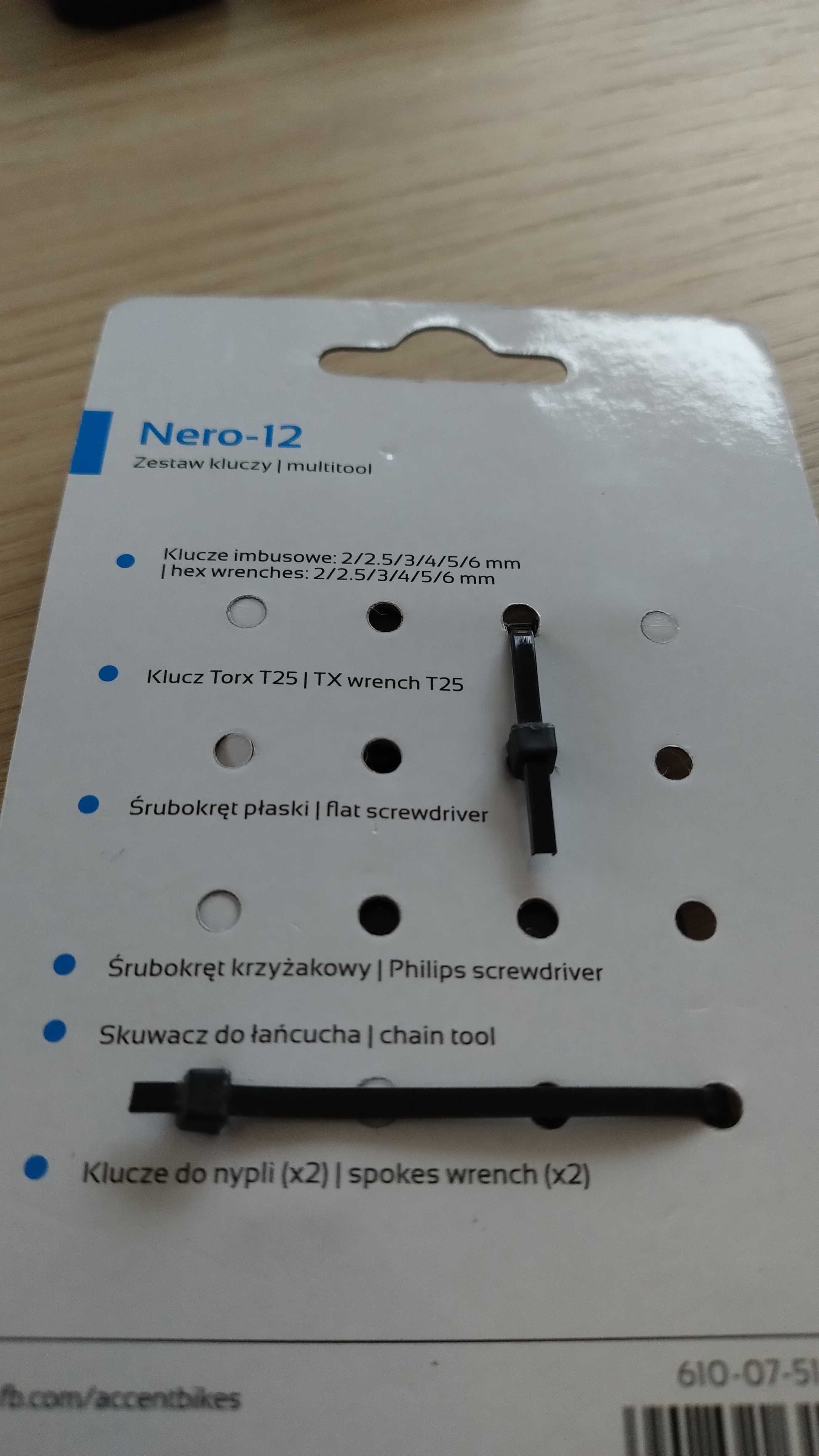 Multitool, Mini zestaw kluczy do roweru Accent Nero 12