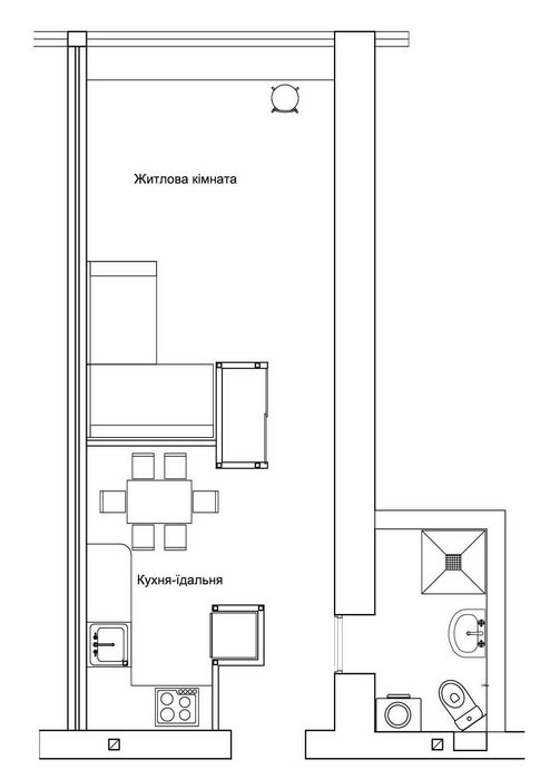 1-к квартира "студіо" 34,6 кв.м в с.Мила