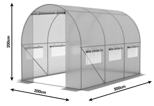 Tunel Ogrodowy foliowy Szklarnia 2x3x2 - 6m2 - Zielony OKAZJA!