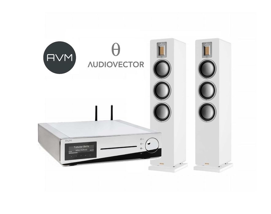 Audiovector QR5 SE Kolumny Wzmacniacz z CD AVM CS2.3 Chrome SKLEP