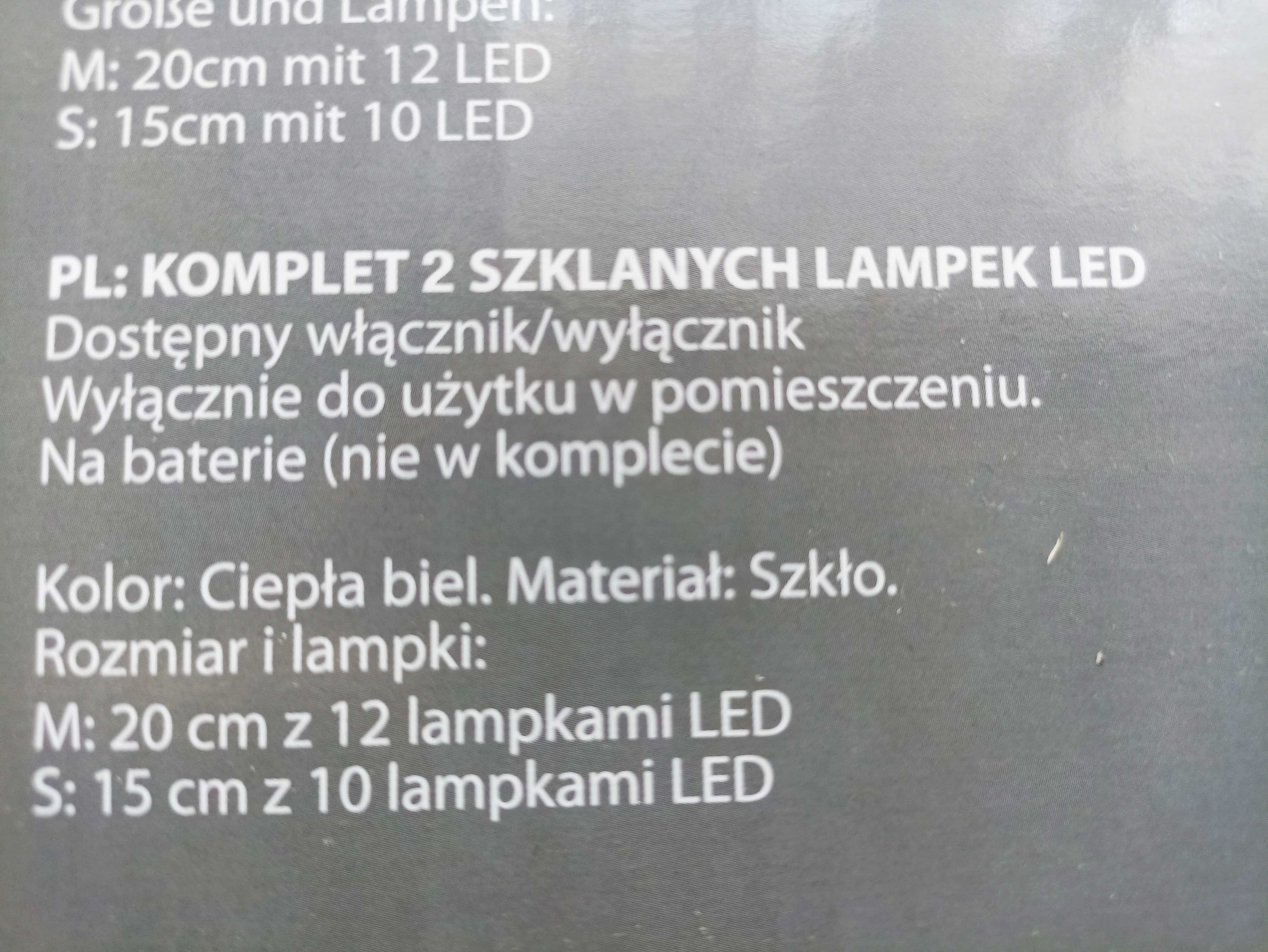 Tuby szklane z oświetleniem LED dekoracyjne