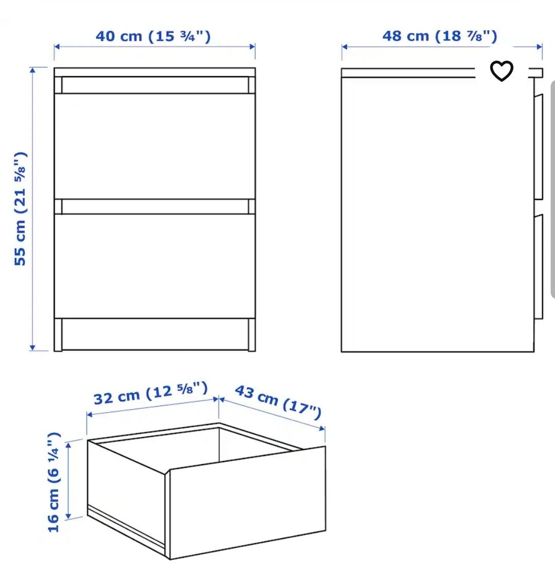 Szafka nocna IKEA Malm