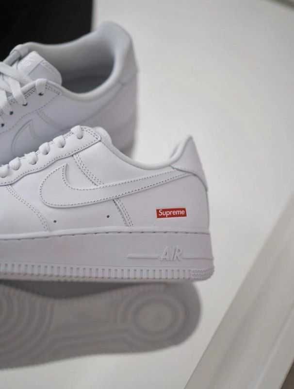 AF1\Powietrze*airDamskieNikeForce1SupremeWhite UnisexTrampki Rozm.45
