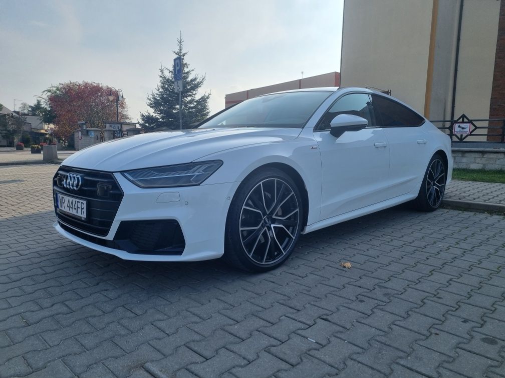 Samochód do ślubu nowe Audi A7 biały ślub najem wynajem