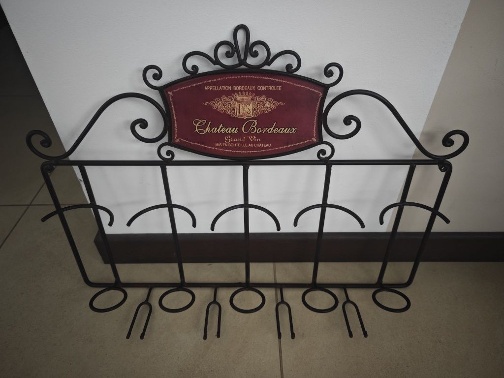Wisząca półka na wino z metalu Almi Decor