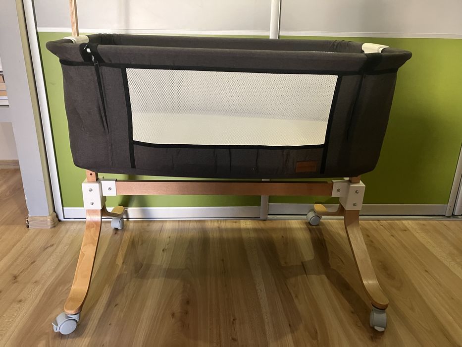 Drewniana kołyska, łóżeczko, dostawka do łóżka