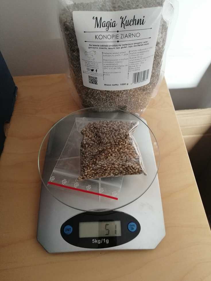 Konopie ziarno 50 gram. Przyprawa, dodatek do posiłków.