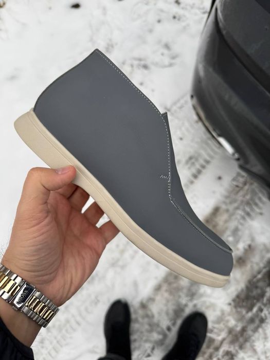 Чоловічі Нові шкіряні лофери, зимові, ХУТРО 41й 27см