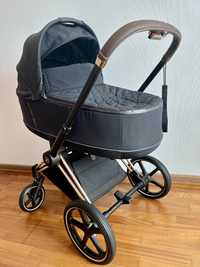 Cybex Priam deep black, шасі rose gold