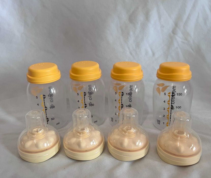 4 Biberões + 4 Tetinas Calmas Medela 150ML