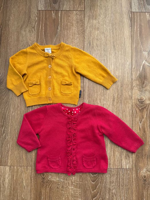 Dwa sweterki dla dziewczynki na jesień, r. 74