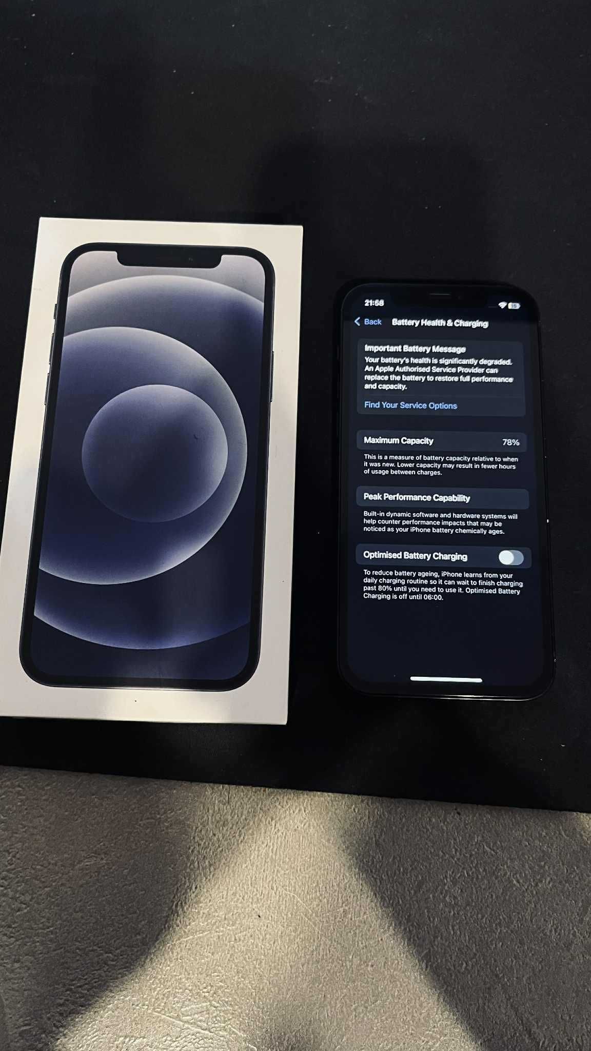 IPhone 12 64gb stan BDB 78% kondycji baterii