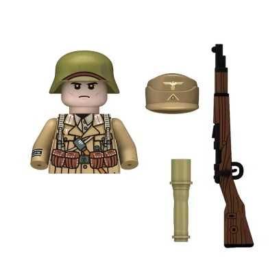Figurka żołnierza niemieckiego z br. 4 krotny nadruk WW2 komp. z Lego