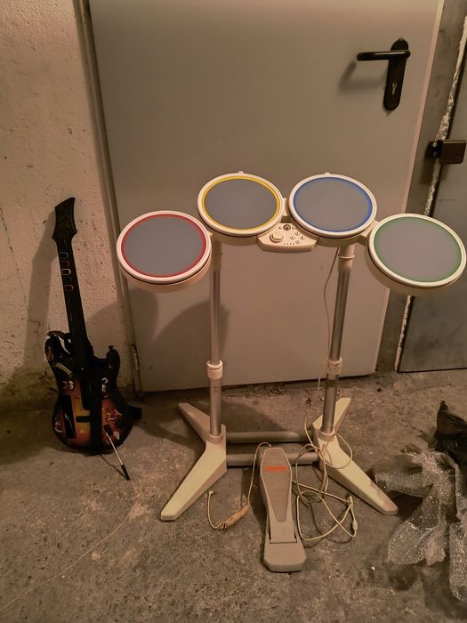 Perkusja RockBand Harmonix + Gitara Guitar Hero Nintendo Wii